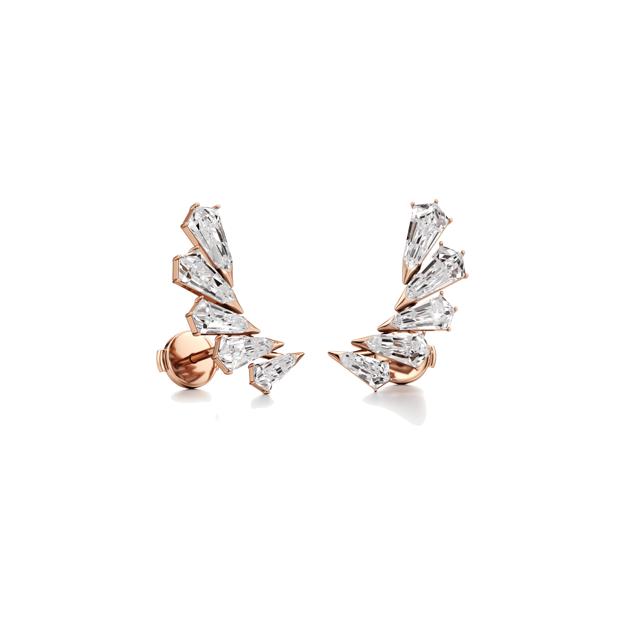 Phoenix wing petite earrings - Lab-Grown Diamond Phoenix Wing Petite Earrings - The Future Rocks - 3