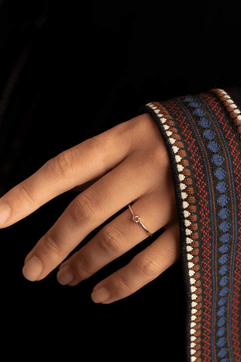 Pink bezel ring - The Future Rocks