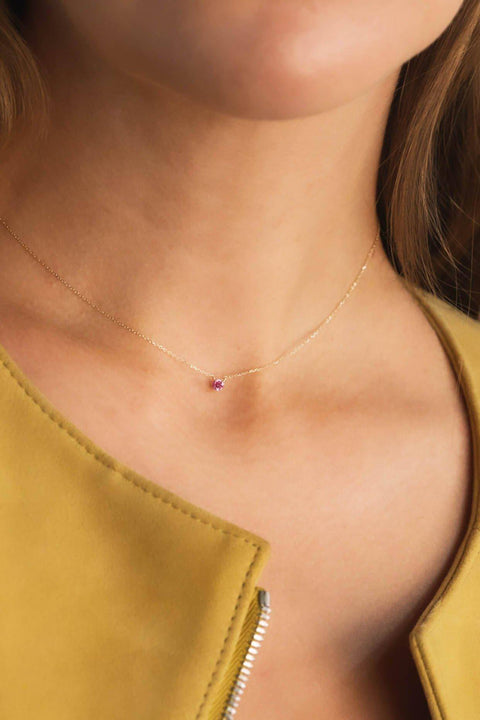 Pink solitaire necklace - The Future Rocks