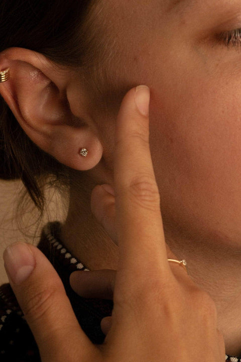 Pink solitaire stud earrings - The Future Rocks