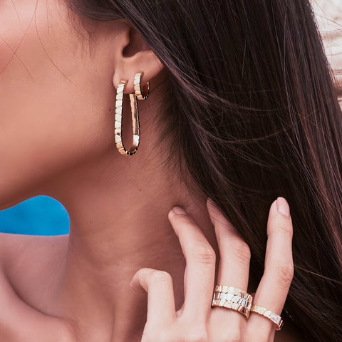 Ride & Love large semi-pavée earrings - The Future Rocks