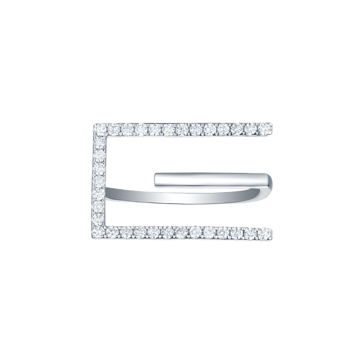 Skyline square ring - 14K White Gold Lab-Grown-Diamond Skyline Square Ring - The Future Rocks - 1