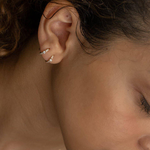 Small mixture pave hoop earrings - The Future Rocks