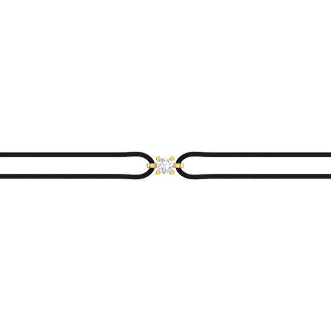  Solitaire cord bracelet - 18K Gold Lab-Grown Diamond Solitaire Cord Bracelet -  The Future Rocks  -    1 