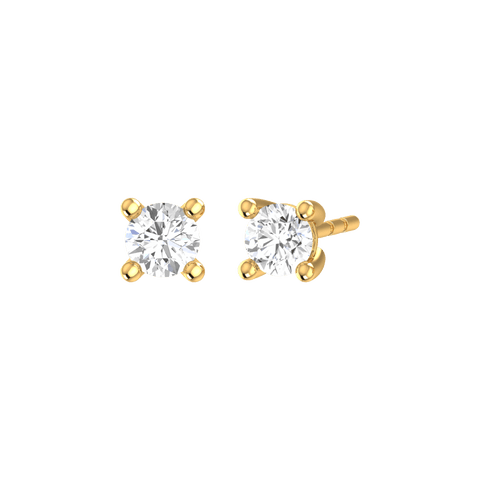  Solitaire earrings - 18K Gold Lab-Grown Diamond Solitaire Stud Earrings -  The Future Rocks  -    1 