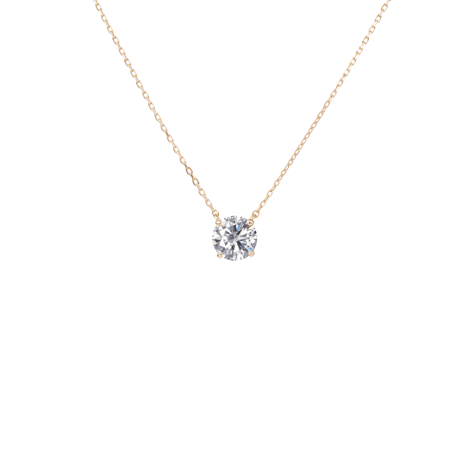 Solitaire necklace - 18K Gold Lab-Grown Diamond Solitaire Necklace - The Future Rocks - 1