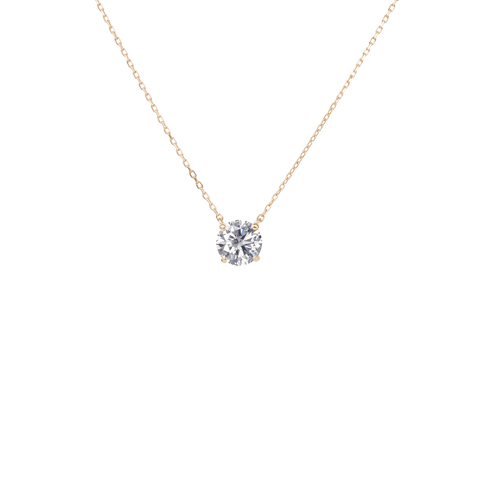  Solitaire necklace - 18K Gold Lab-Grown Diamond Solitaire Necklace -  The Future Rocks  -    1 