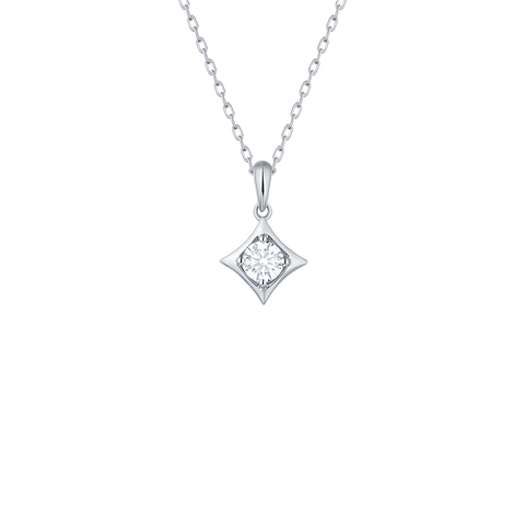  Sparkle pendant necklace - Lab-Grown Diamond Solitaire Sparkle Pendant Necklace -  The Future Rocks  -    1 