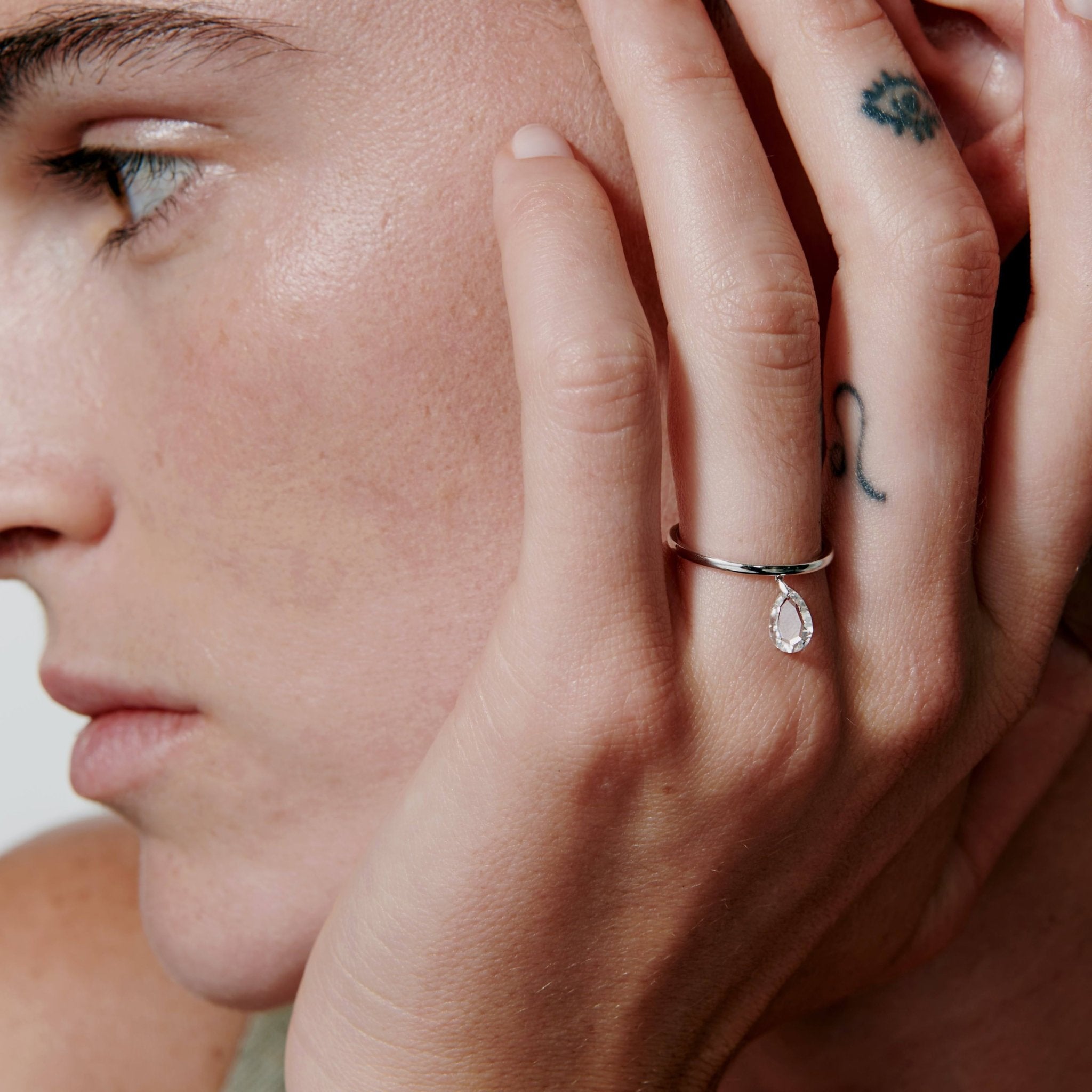 Tear drop statement ring - Lab-Grown Diamond Tear Drop Statement Ring - The Future Rocks - 2
