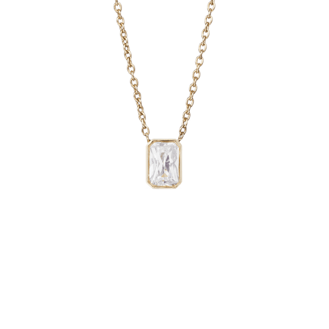  Thea solitaire necklace - Emerald Lab-Grown Diamond Solitaire Necklace -  The Future Rocks  -    1 