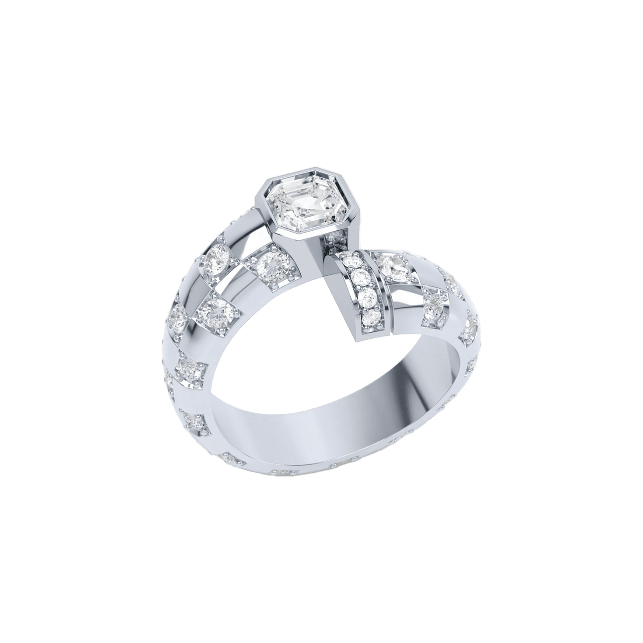 Toi et moi checkerboard asscher ring - Toi et moi checkerboard asscher ring -  The Future Rocks -    3