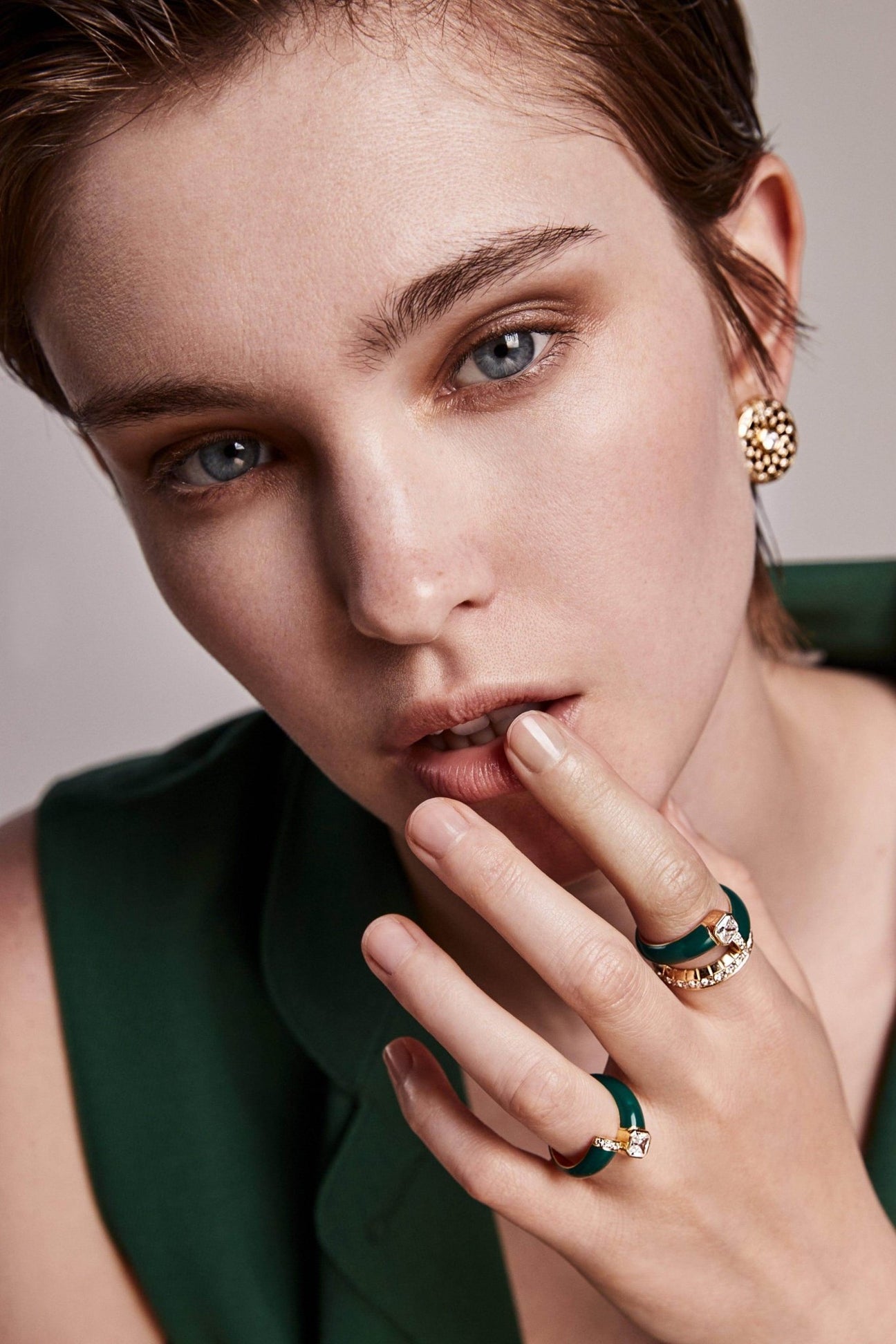 Toi et moi green enamel asscher ring - Toi et moi green enamel asscher ring -  The Future Rocks -    4