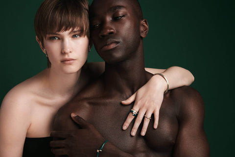 Toi et Moi green enamel Asscher ring - The Future Rocks