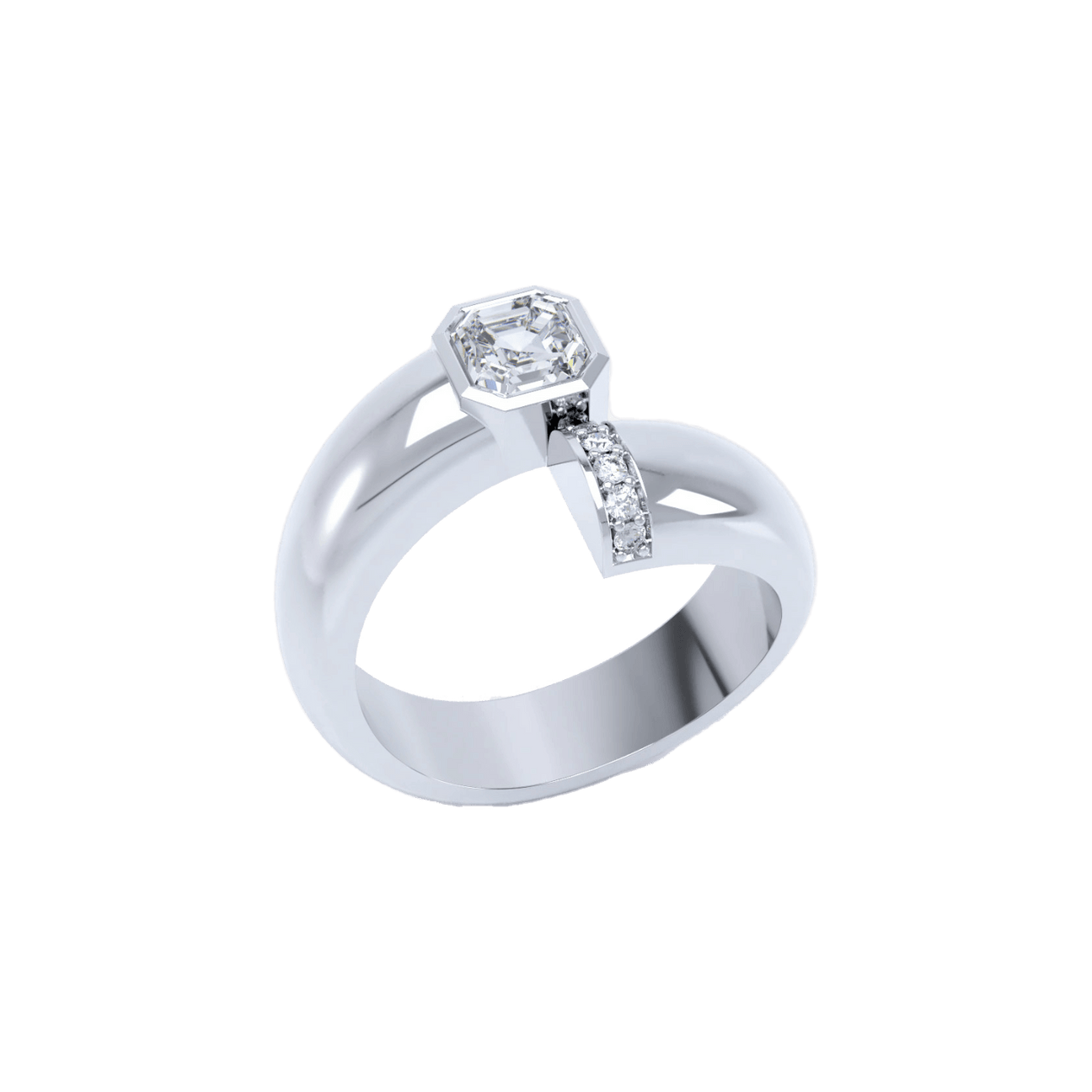 Toi et moi polished asscher ring - Toi et moi polished asscher ring -  The Future Rocks -    3