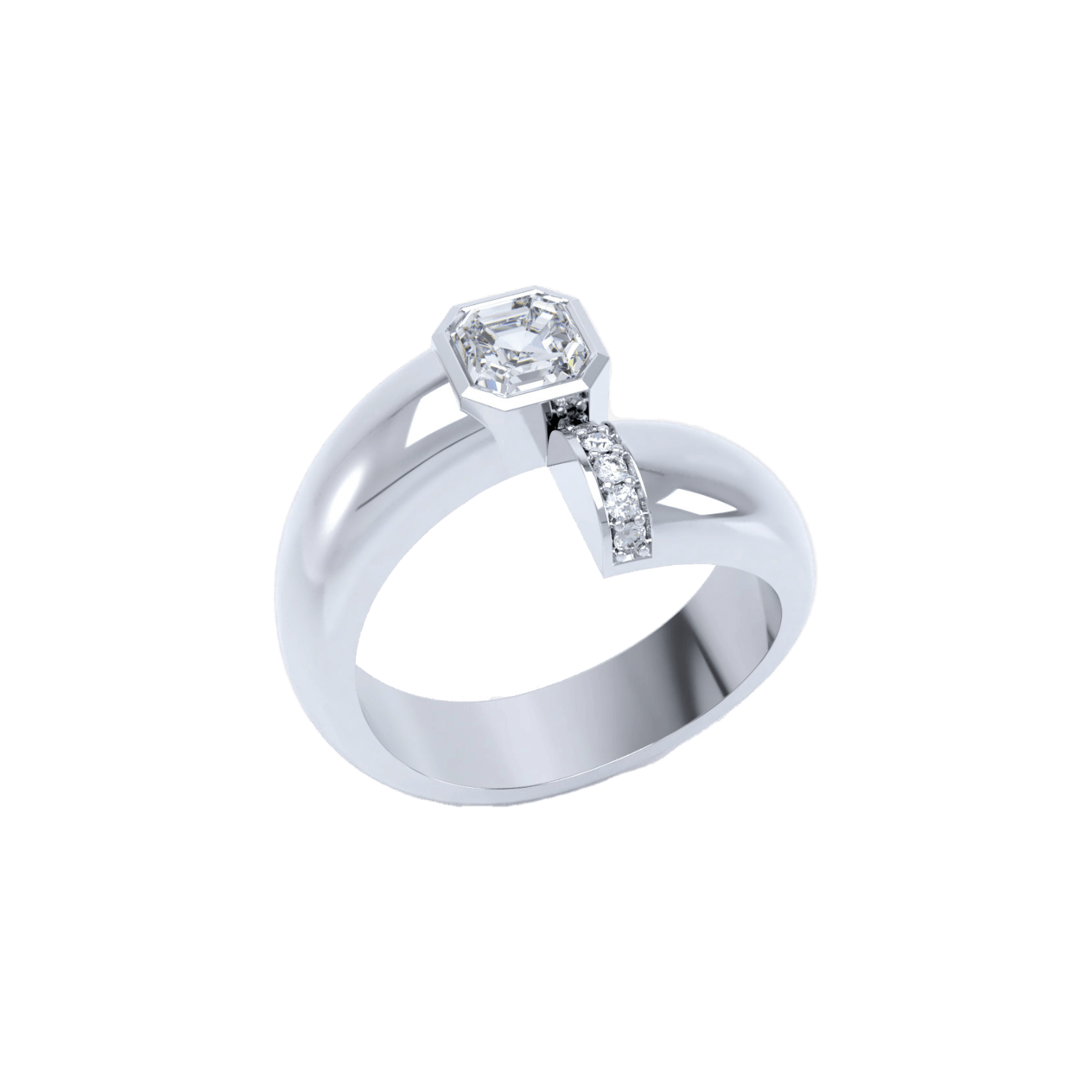 Toi et moi polished asscher ring - Toi et moi polished asscher ring -  The Future Rocks -    3