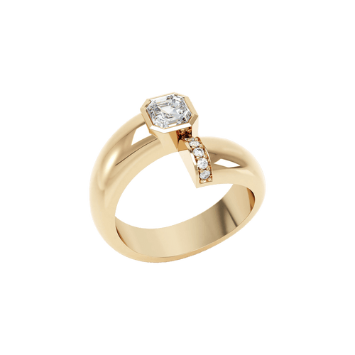 Toi et moi polished asscher ring - Toi et moi polished asscher ring -  The Future Rocks -    1