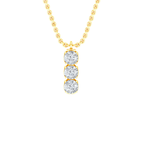  Trilogy necklace - Three Stone Lab-Grown Diamond Necklace -  The Future Rocks  -    1 