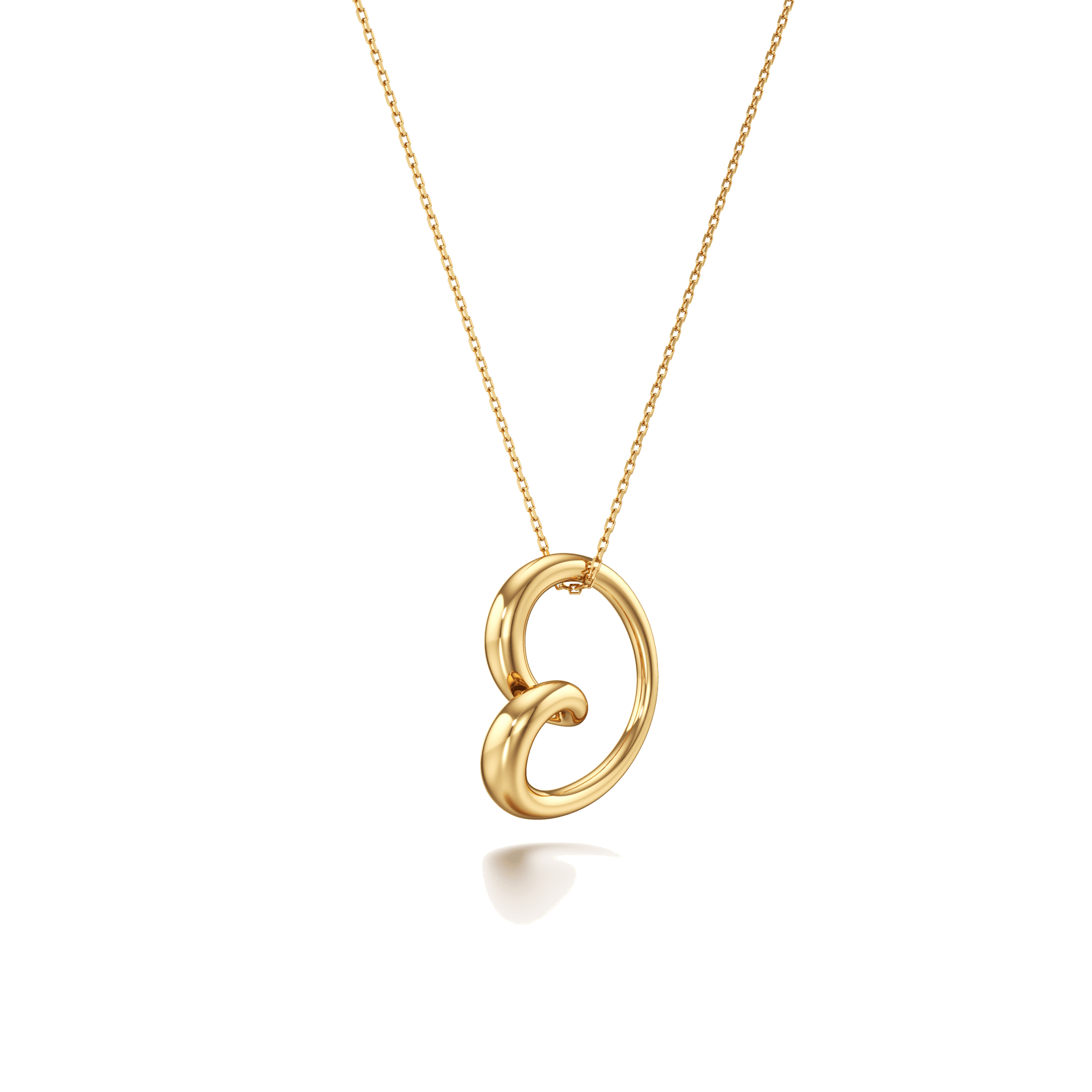 Whirlwind gold pendant - 18K Recycled Gold Pendant Heart Necklace - The Future Rocks - 1