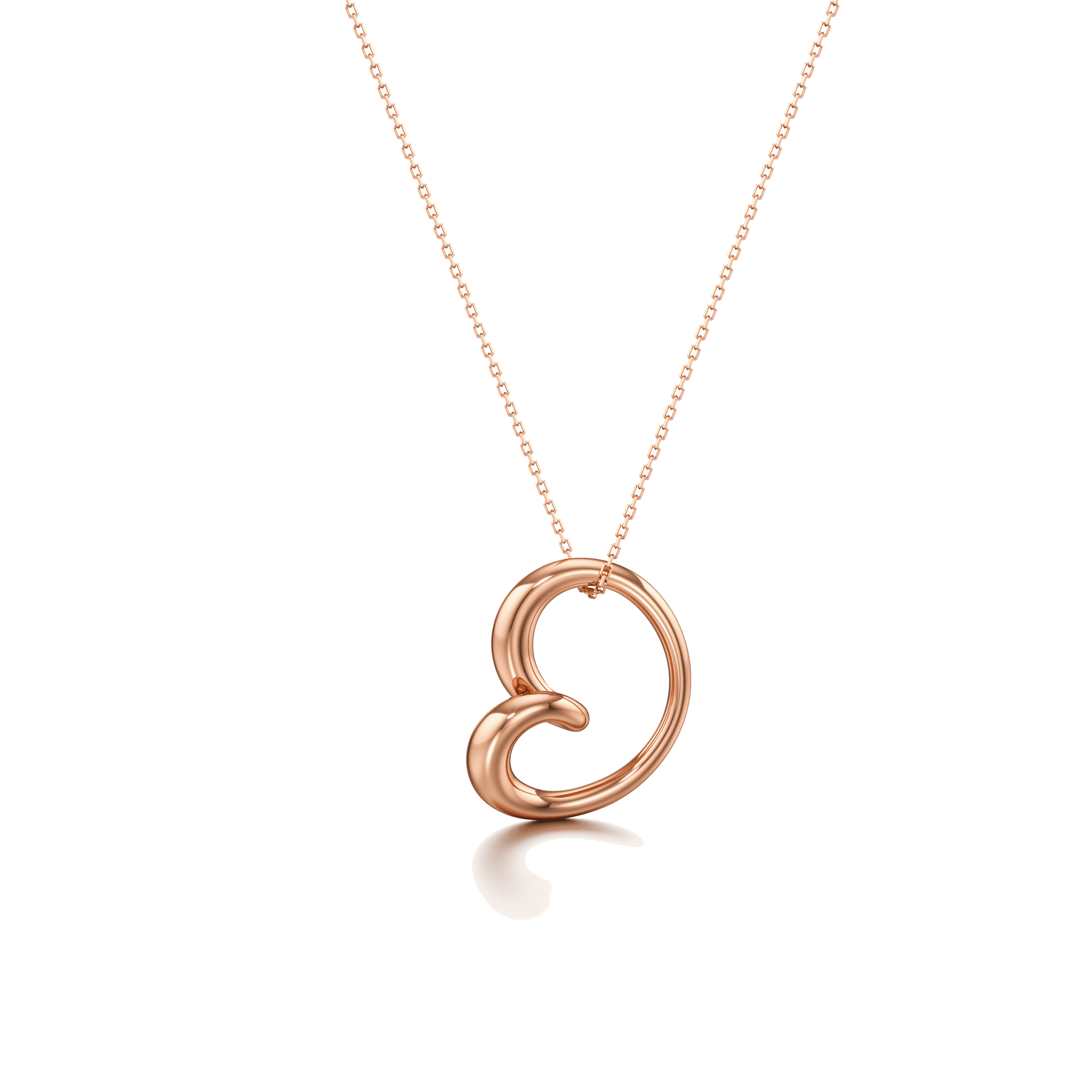 Whirlwind gold pendant - 18K Recycled Gold Pendant Heart Necklace - The Future Rocks - 8