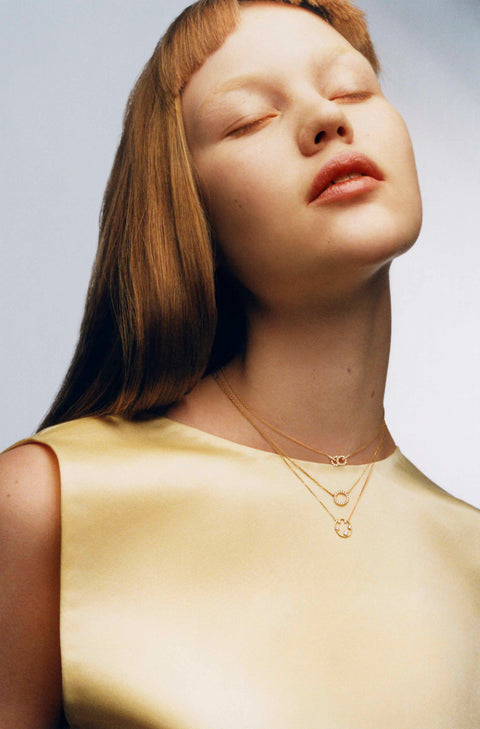 Céleste necklace and O2 necklace by Courbet and Orbit necklace by Hikari