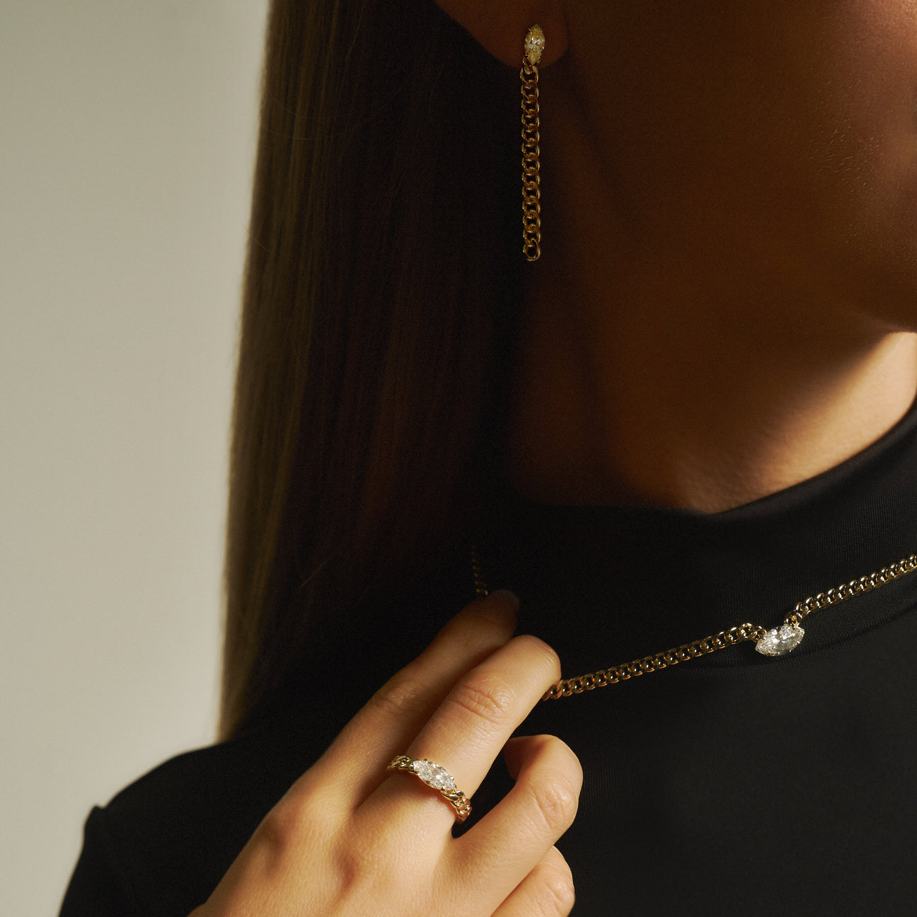  Serene marquise curb-link necklace 2ct - Serene marquise curb-link necklace 2ct -  The Future Rocks -    4 