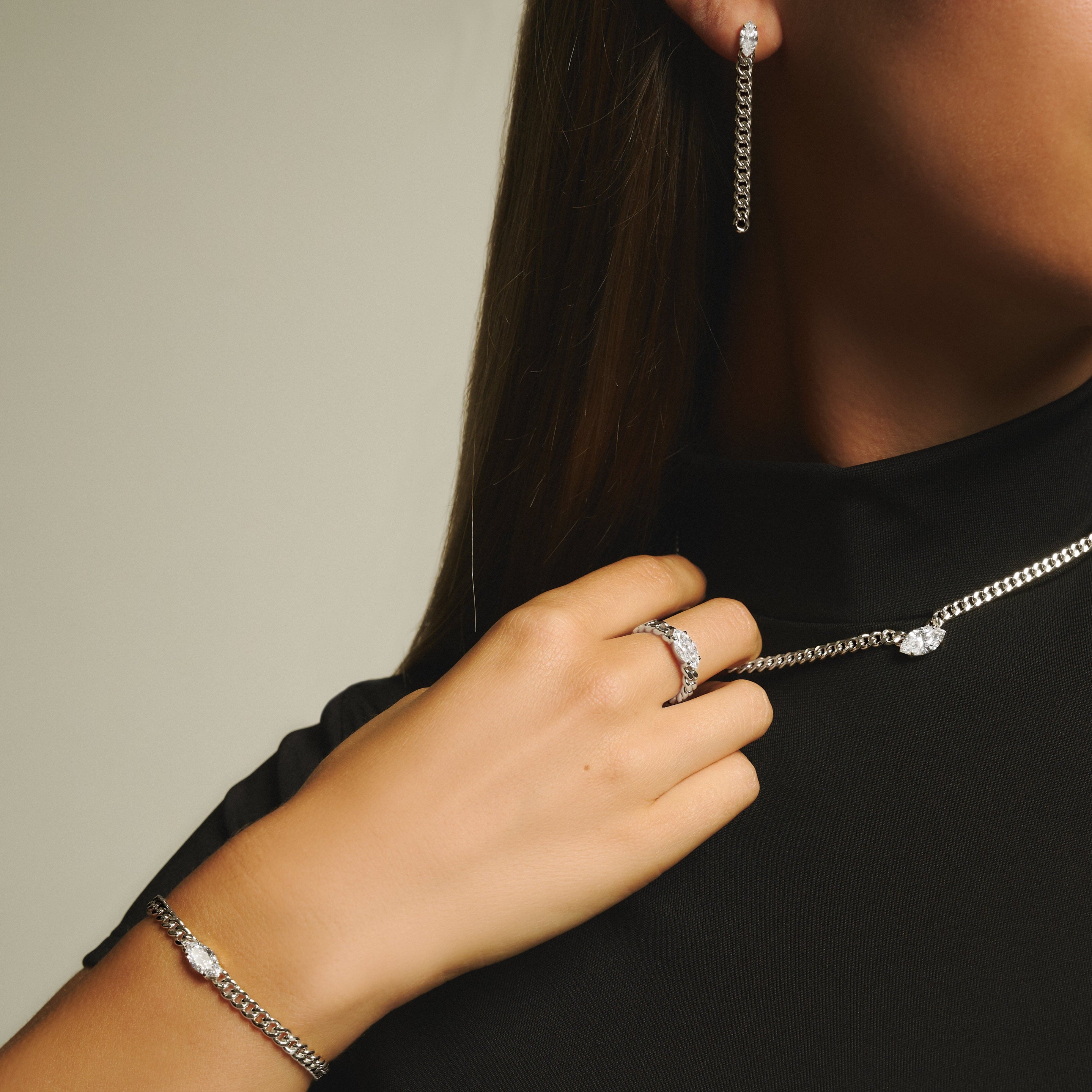  Lara marquise curb-link bracelet 1ct - Lara marquise curb-link bracelet 1ct -  The Future Rocks -    6 