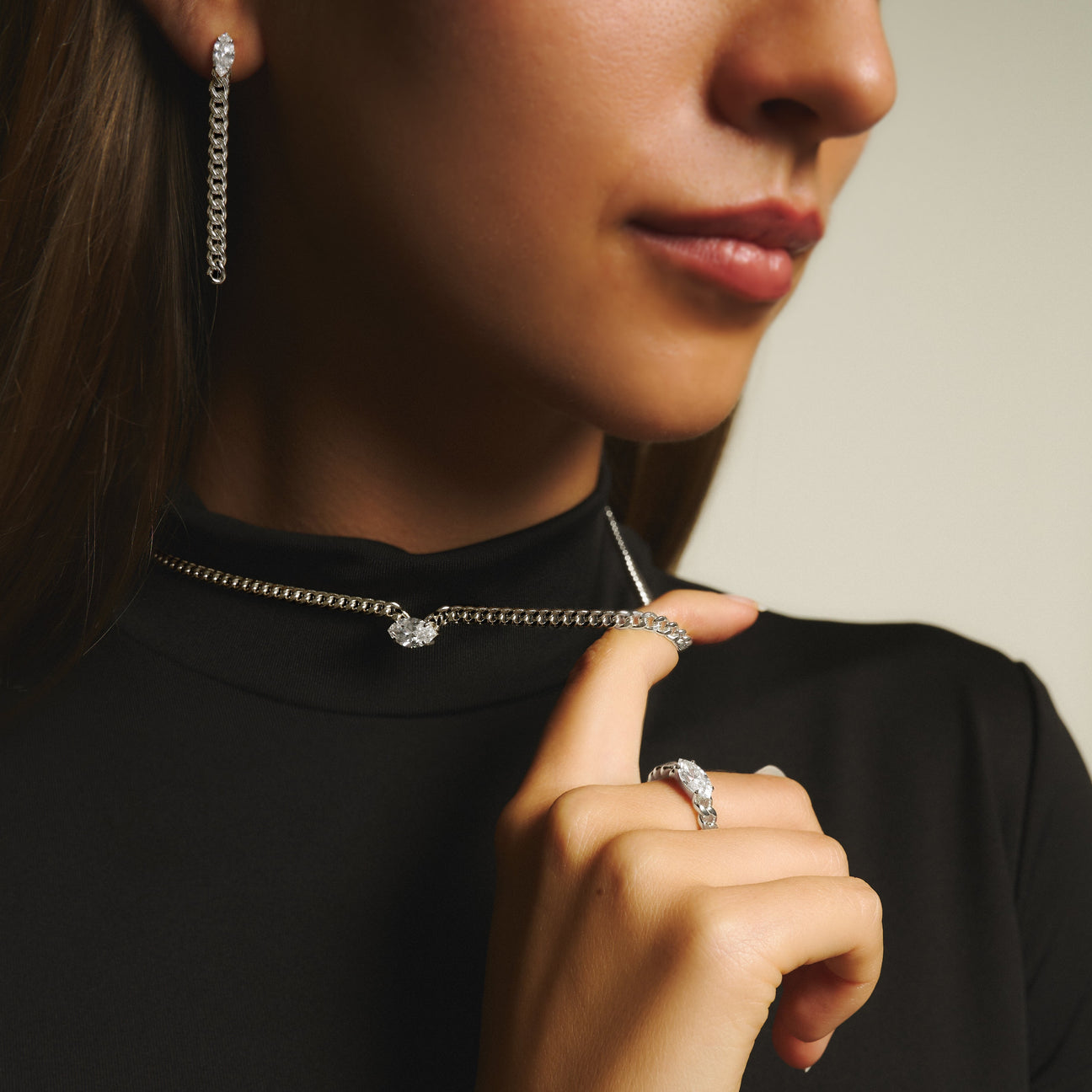  Serene marquise curb-link necklace 2ct - Serene marquise curb-link necklace 2ct -  The Future Rocks -    8 