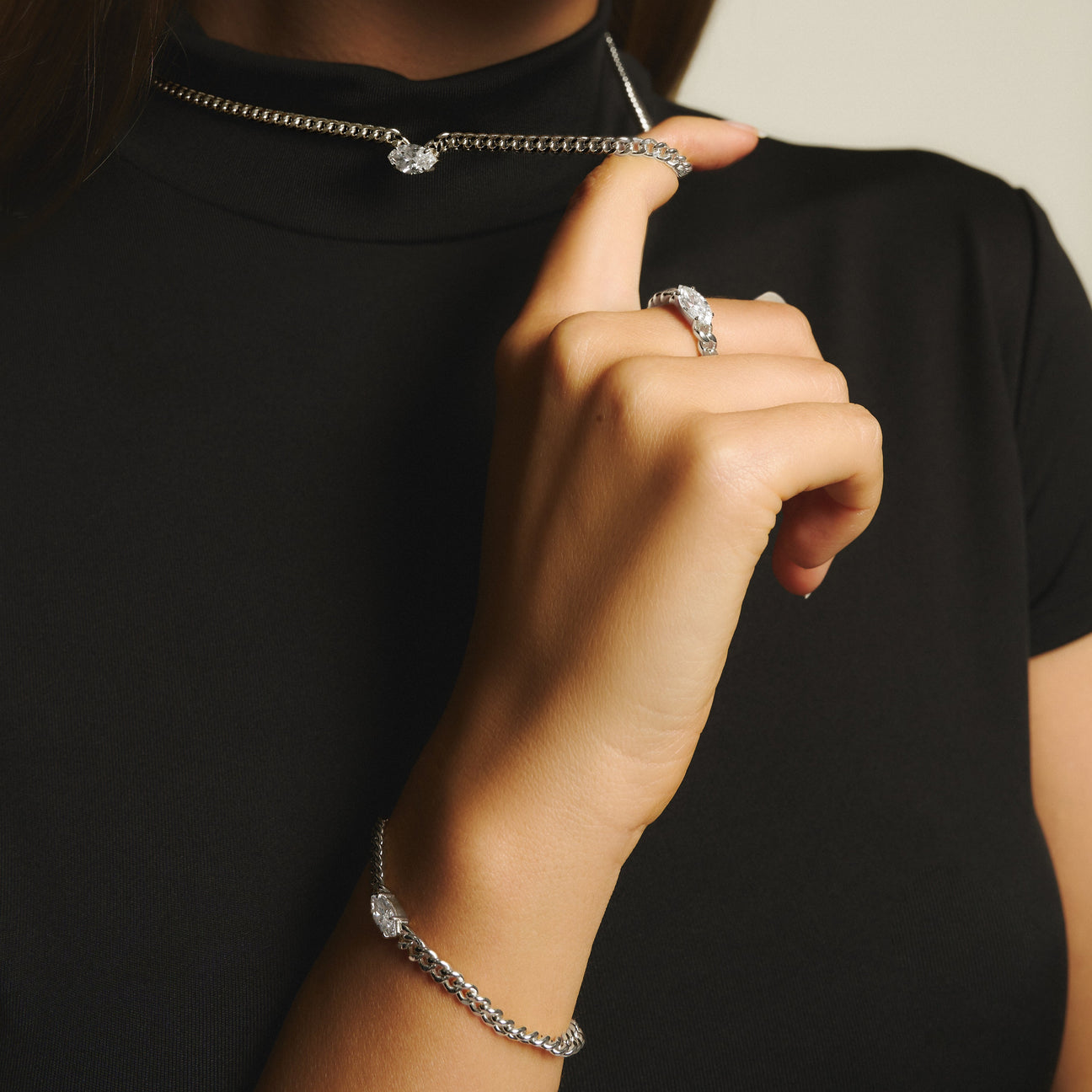  Lara marquise curb-link bracelet 1ct - Lara marquise curb-link bracelet 1ct -  The Future Rocks -    4 