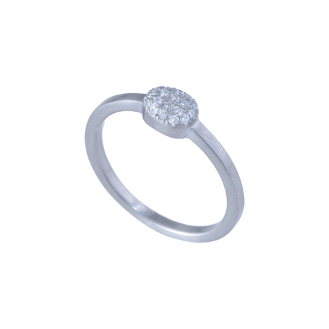 Full moon melee diamond ring