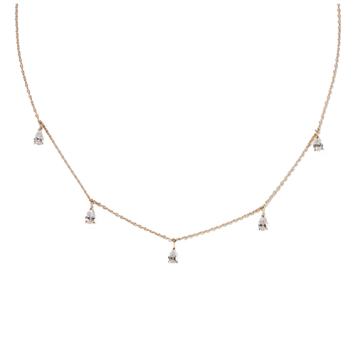  5 pieces pear shaped diamond necklace - 5 Stone Pear Shaped Diamond Necklace -  The Future Rocks -    1 