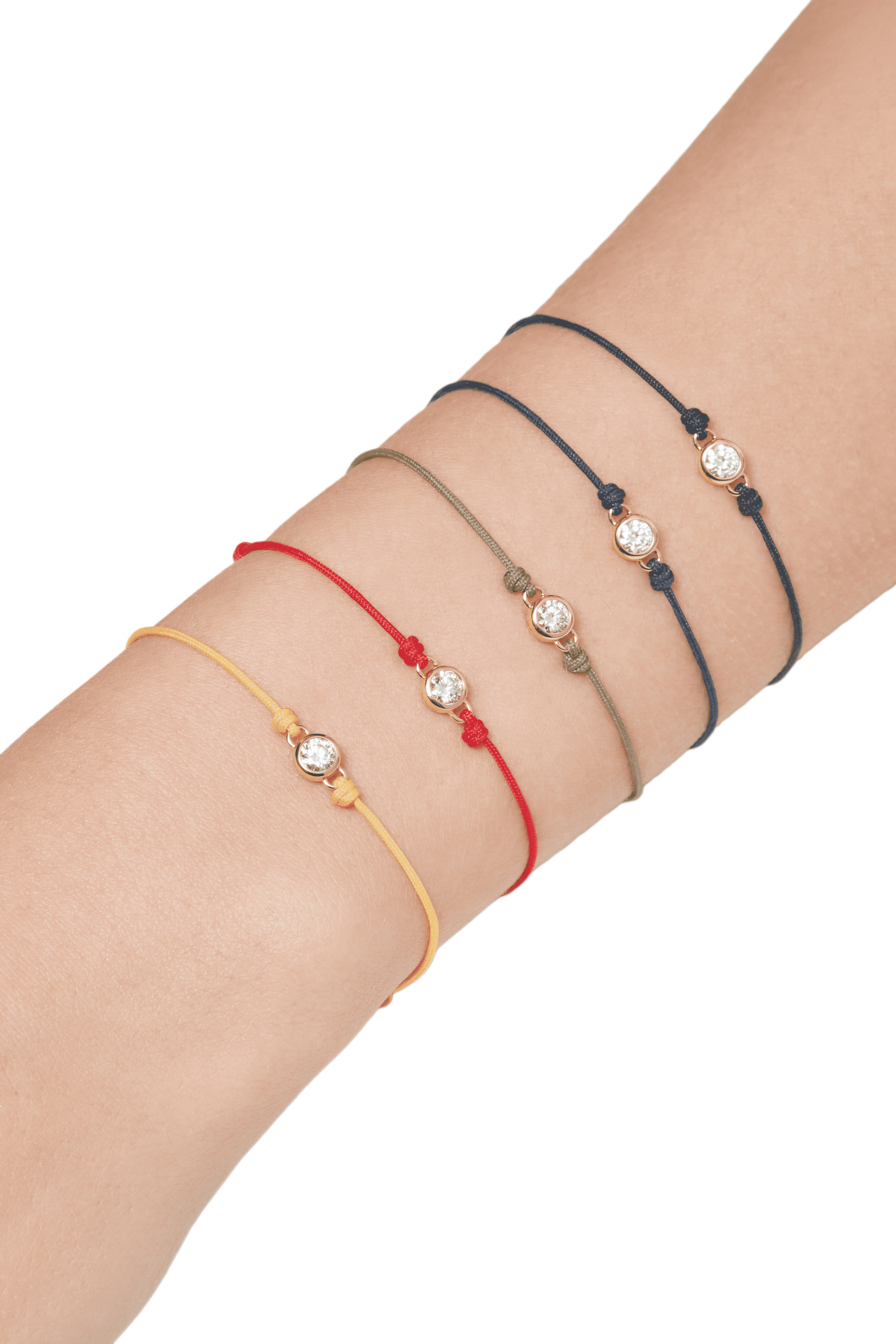  Round brilliant 14k bezel cord bracelet - Round brilliant 14k bezel cord bracelet -  The Future Rocks -    2 