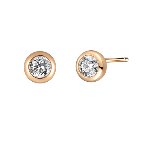  Bezel earrings -  Lab-Grown Diamond Bezel Stud Earrings -  The Future Rocks  -    2 