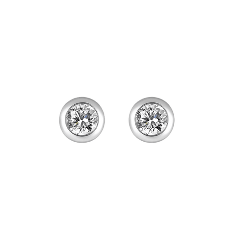  Bezel earrings -  Lab-Grown Diamond Bezel Stud Earrings -  The Future Rocks  -    4 