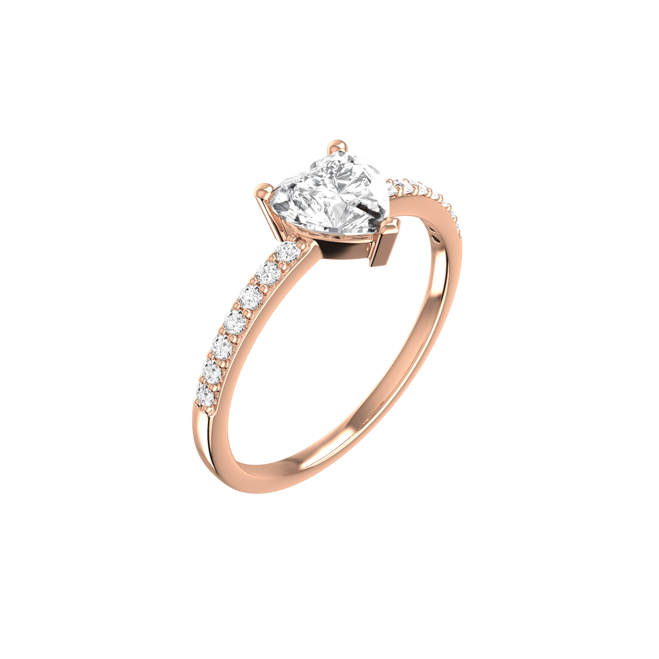  Solitaire heart pave ring - Heart Shaped Diamond Pave Ring -  The Future Rocks -    3 