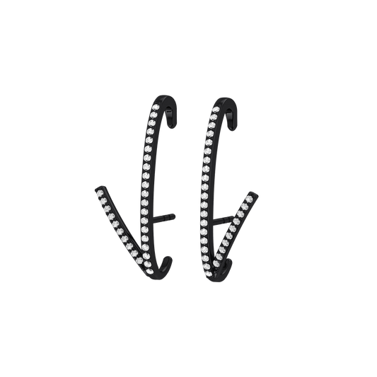  Black romance earrings - Black Rhodium Diamond Earrings -  The Future Rocks  -    1 