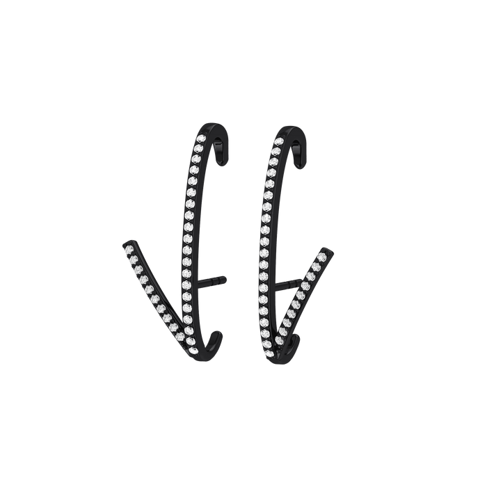  Black romance earrings - Black Rhodium Diamond Earrings -  The Future Rocks -    1 