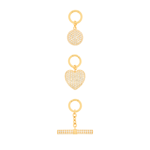  Set of 3 pavé charms in gold vermeil - Set of 3 pavé charms in gold vermeil -  The Future Rocks -    1 
