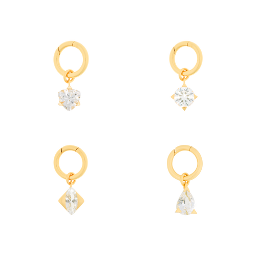  Set of 3 solitaire charms in gold vermeil - Set of 3 solitaire charms in gold vermeil -  The Future Rocks -    1 
