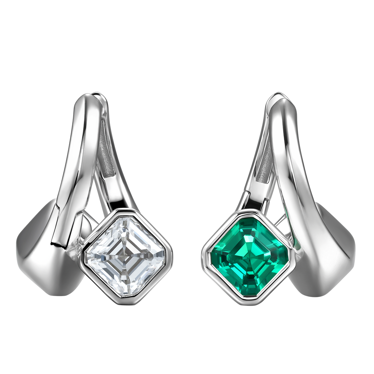 Nova reversible hoop earrings with lgd and emerald - Nova reversible hoop earrings with lgd and emerald -  The Future Rocks -    3