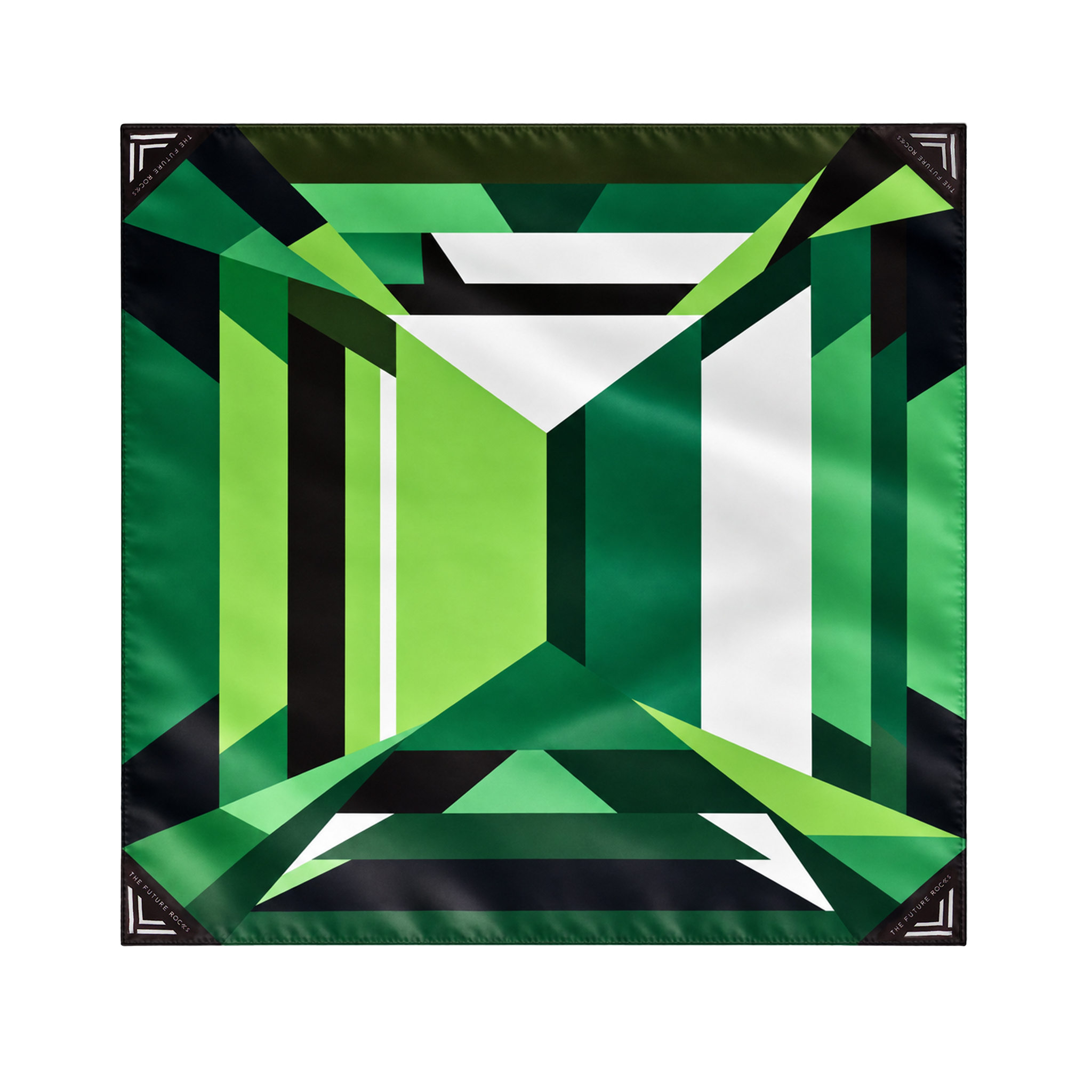 Nova silk scarf - Green L - Nova silk scarf - Green L -  The Future Rocks -    1