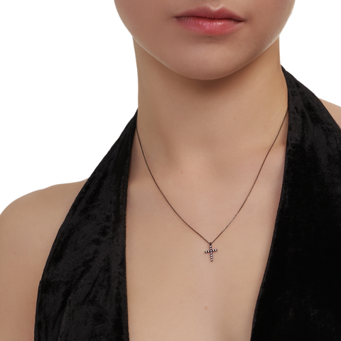 Black cross necklace