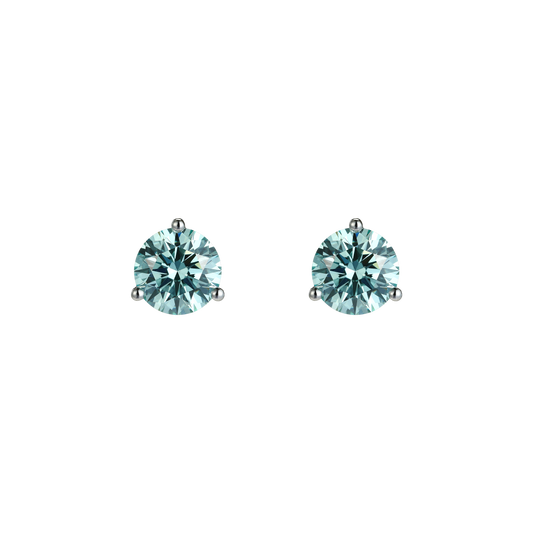 Round brilliant flatback earrings - Blue Diamond Flatback Earrings -  The Future Rocks -    1