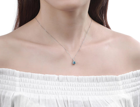  Blush blue solitaire pendant necklace - Lab-Grown Blue Diamond Solitaire Pendant Necklace -  The Future Rocks  -    2 
