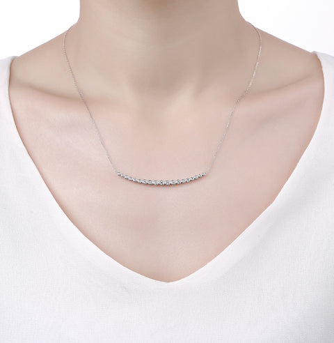  Bubbly necklace IV - Bezel Set Lab-Grown Diamond Curve Necklace -  The Future Rocks  -    2 