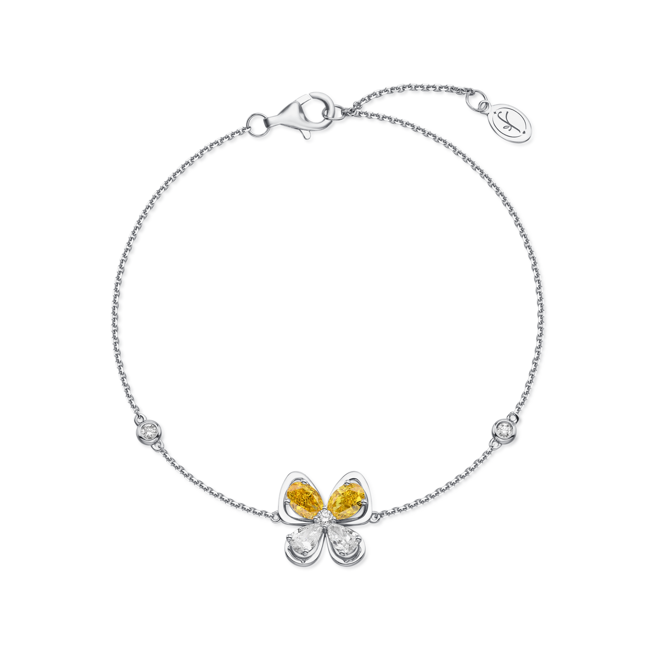  Butterfly's dance bracelet - Lab-Grown Yellow Diamond Butterfly Bracelet -  The Future Rocks -    1 