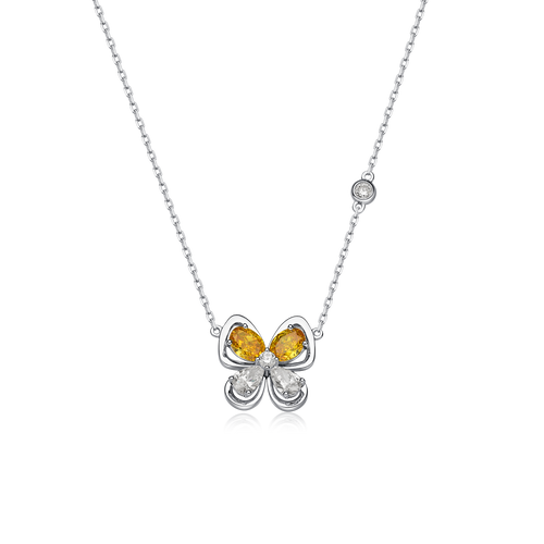  Butterfly's dance necklace - Lab-Grown Yellow Diamond Butterfly Necklace -  The Future Rocks -    1 