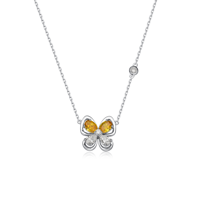  Butterfly's dance necklace - Lab-Grown Yellow Diamond Butterfly Necklace -  The Future Rocks -    1 