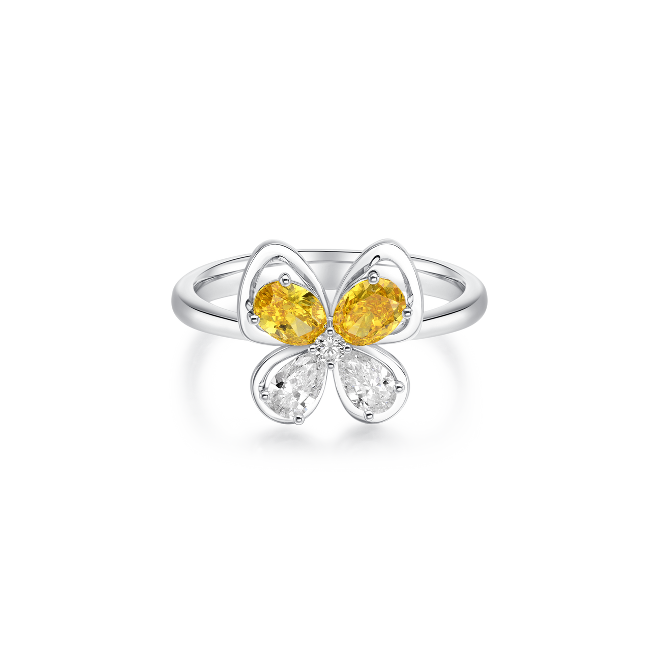  Butterfly's dance ring - Lab-Grown Yellow Diamond Butterfly Ring -  The Future Rocks -    1 