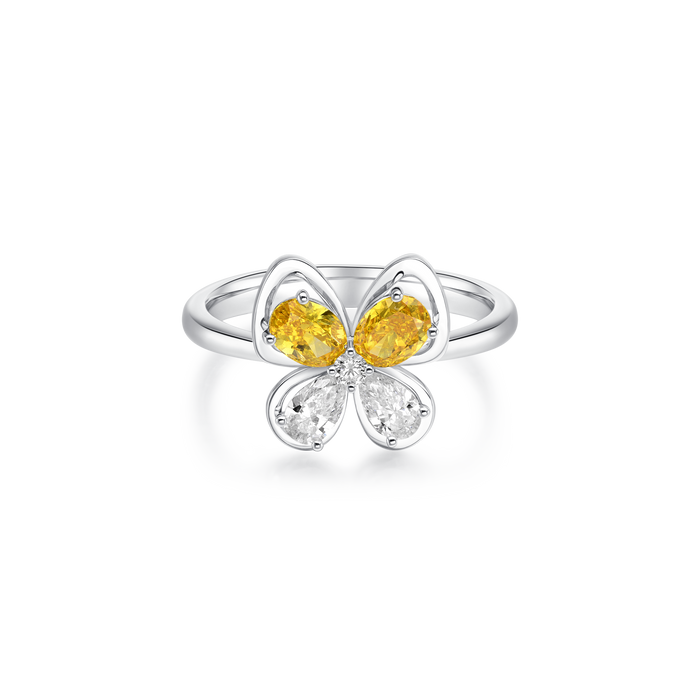  Butterfly's dance ring - Lab-Grown Yellow Diamond Butterfly Ring -  The Future Rocks -    1 