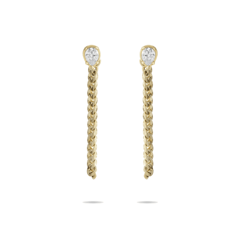  Chuva chain earrings - Lab-Grown Diamond Gold Chain Earrings -  The Future Rocks  -    1 